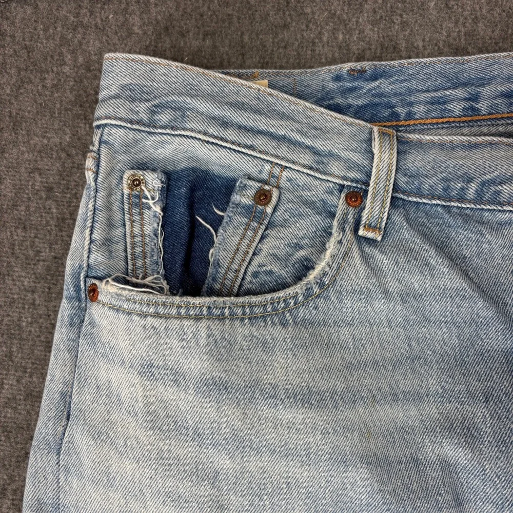 Levi's Light Blue Straight Jeans with Patchwork and Peace Patch